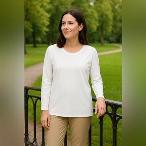 Roaman's White Long Sleeve Tee